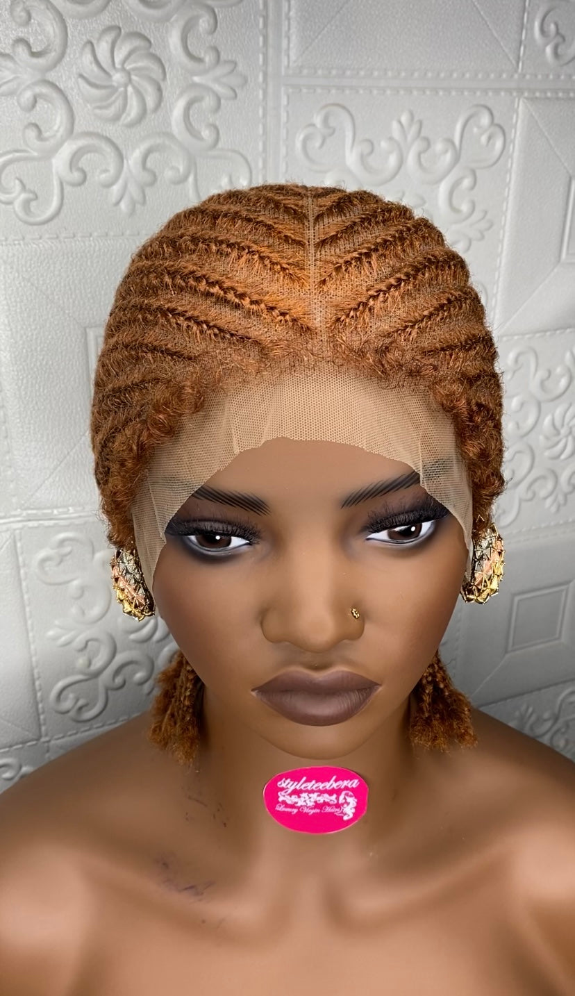 Full lace cornrow hybrid unit(brownish gold)