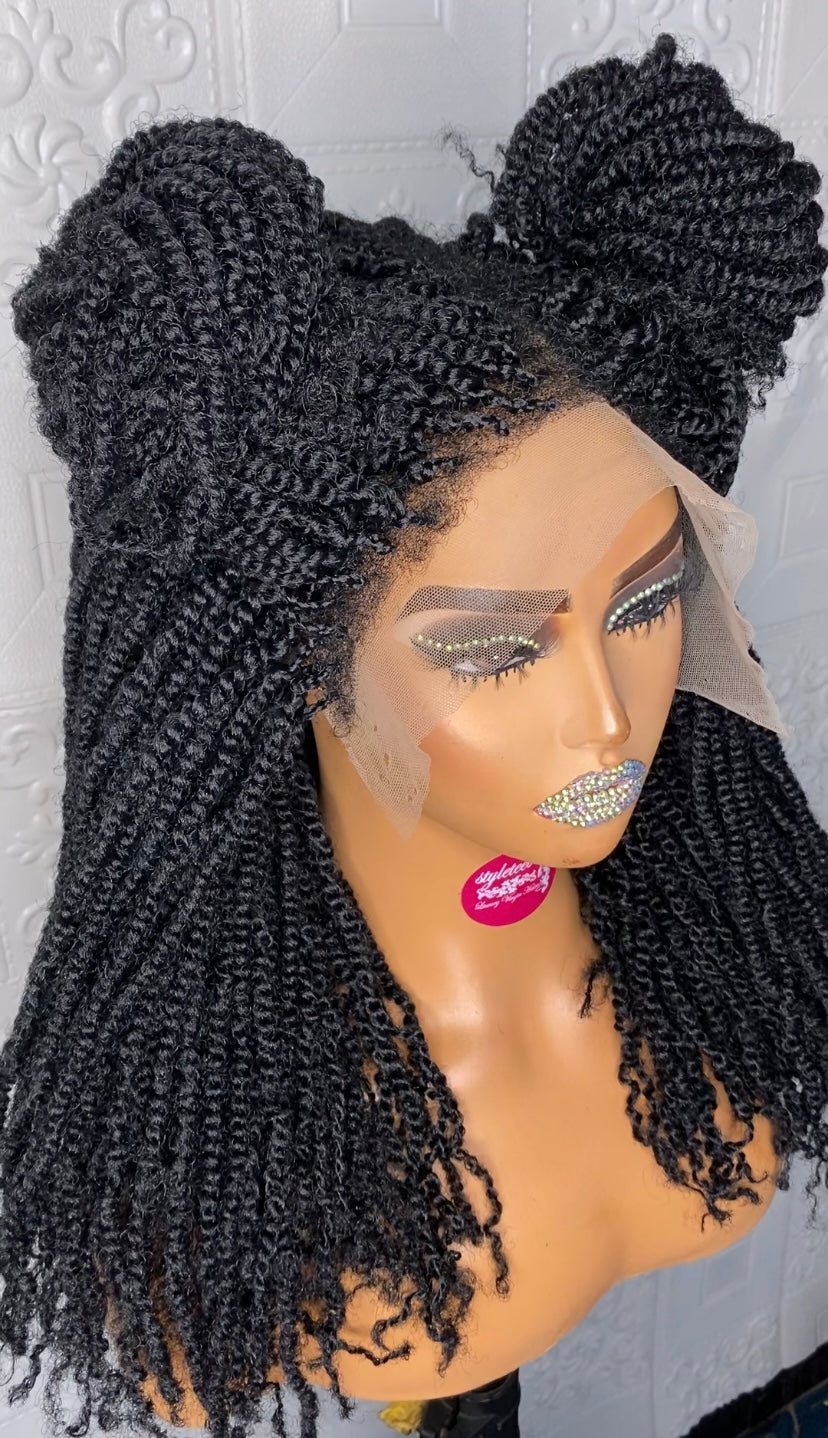 Ashabi natural fluffy kinky twist braid wig