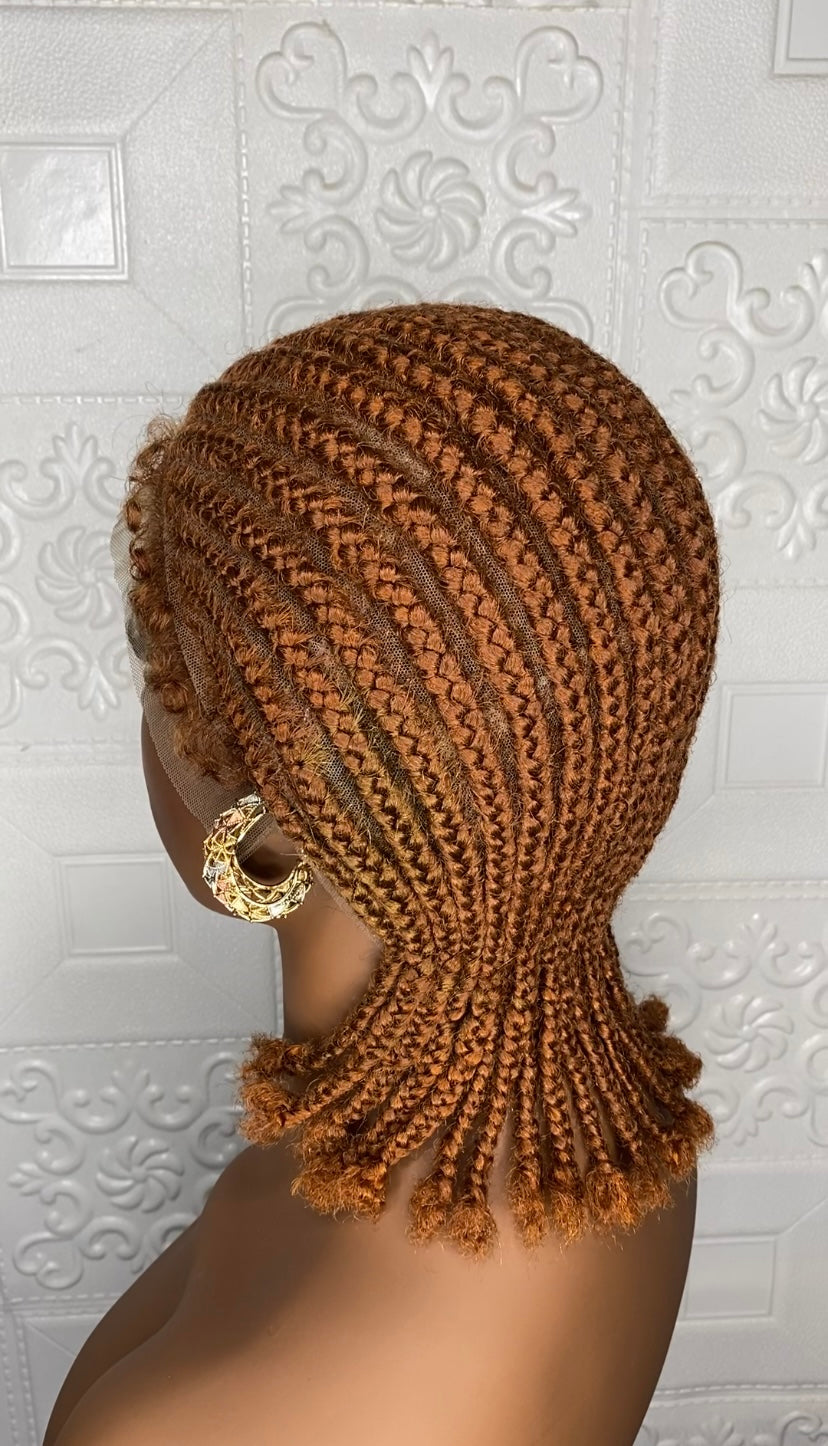 Full lace cornrow hybrid unit(brownish gold)