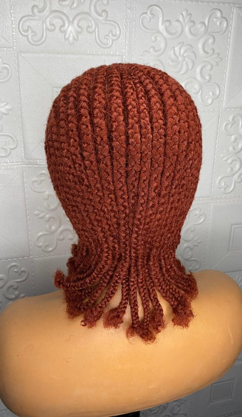 Full lace cornrow hybrid unit(Auburn)