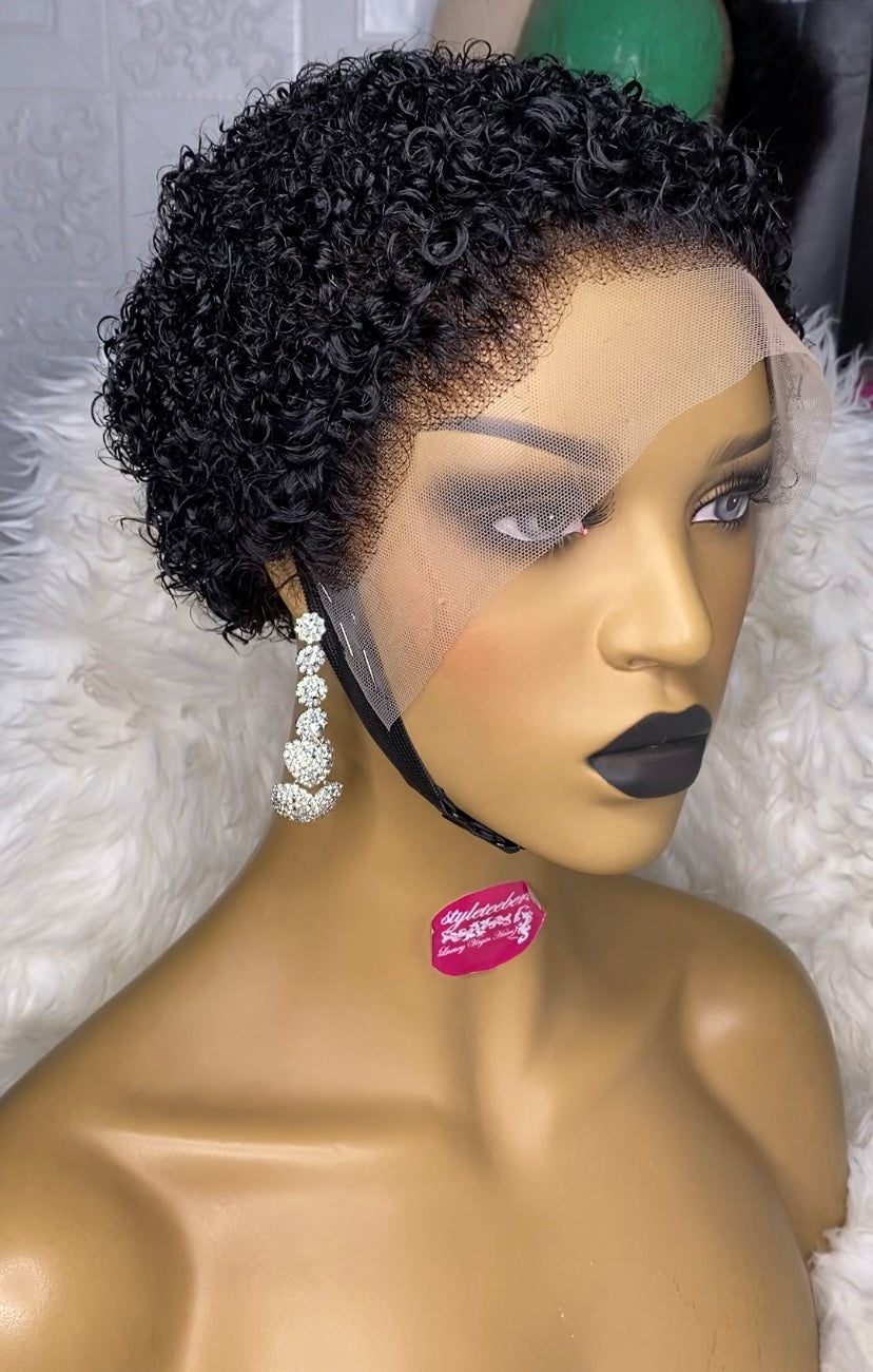 Low cut baby afro curly wig