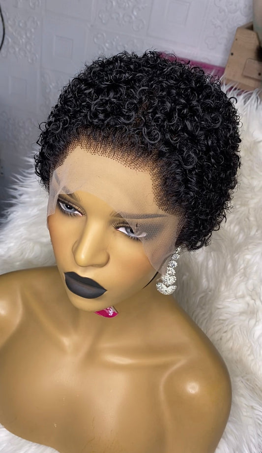 Low cut baby afro curly wig