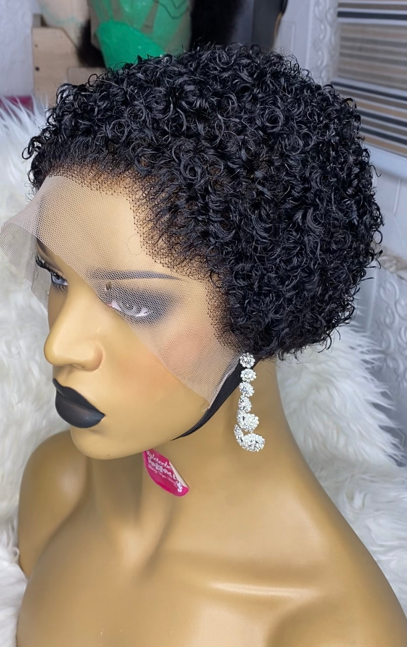 Low cut baby afro curly wig