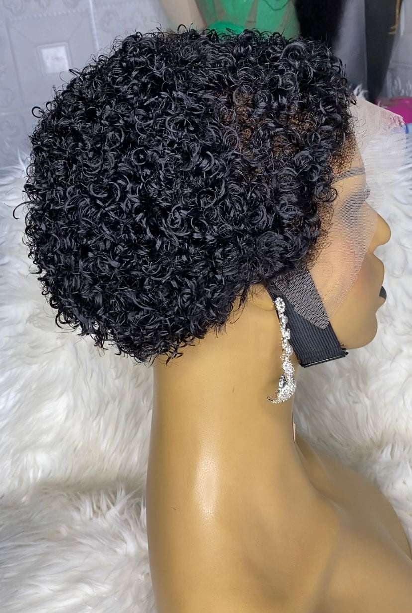 Low cut baby afro curly wig