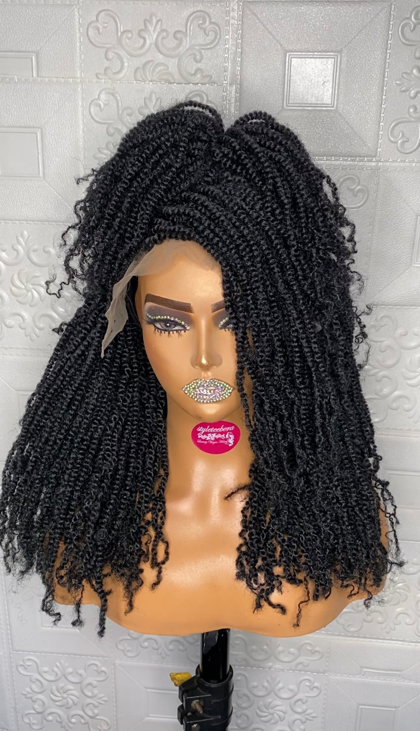 Ashabi natural fluffy kinky twist braid wig