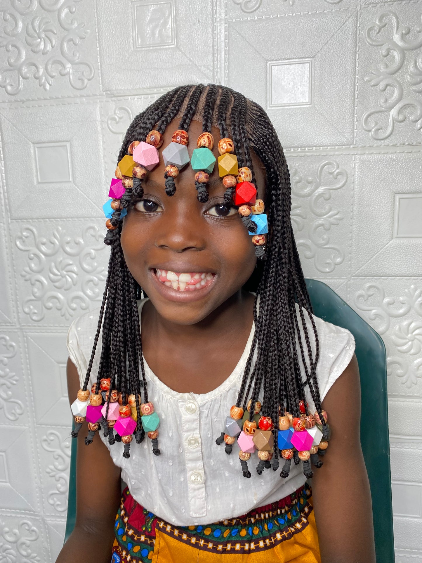 Kiara braid bang kiddies wig