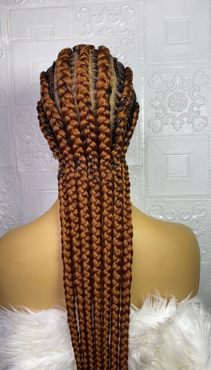 Stitch pattern cornrow braid wig(Ginger 30)