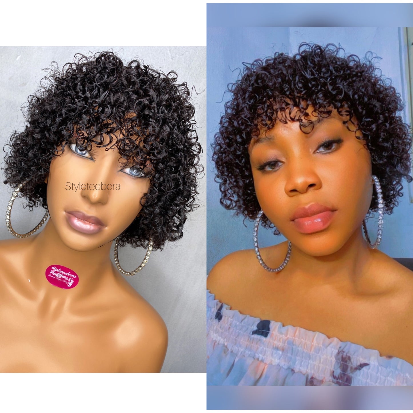 Loose curly bang wig