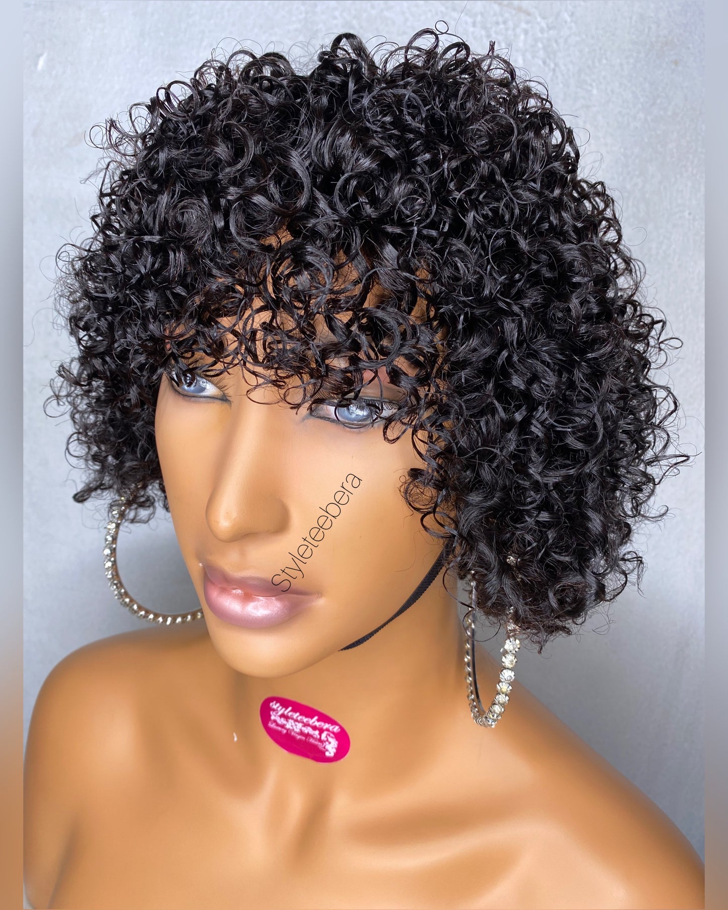 Loose curly bang wig