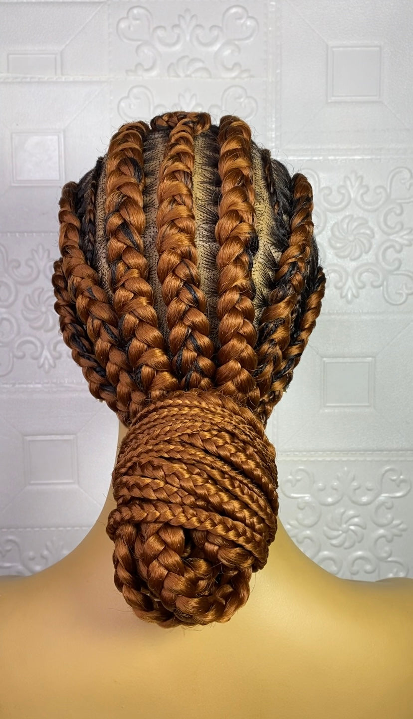 Stitch pattern cornrow braid wig(Ginger 30)