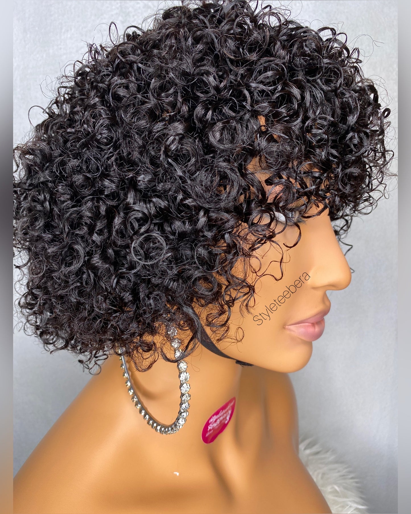 Loose curly bang wig