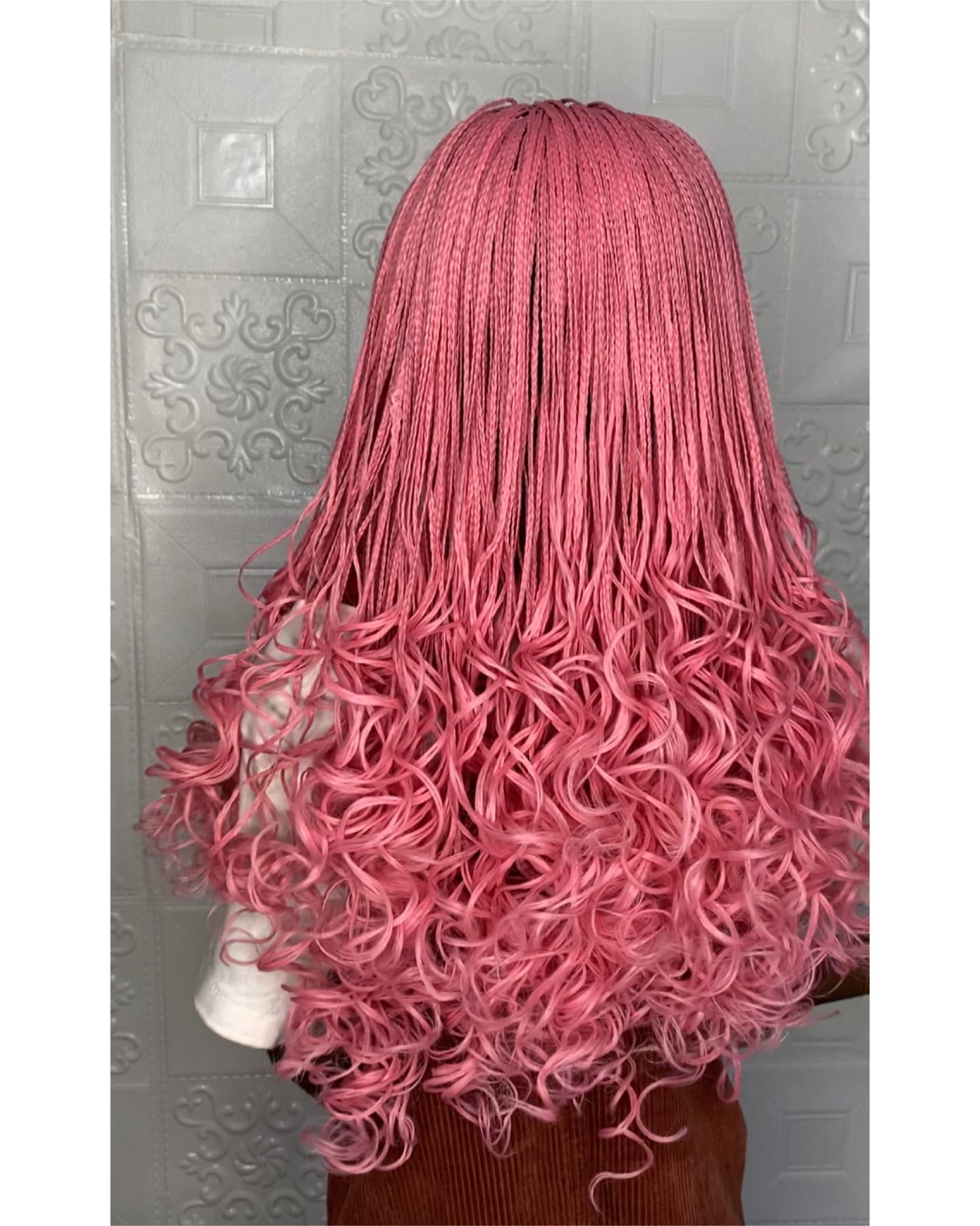 Baby pink Lexia curly kiddies wig