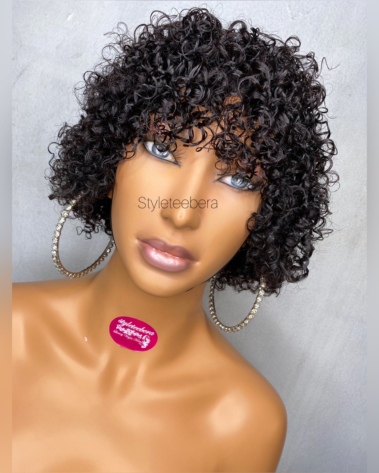 Loose curly bang wig