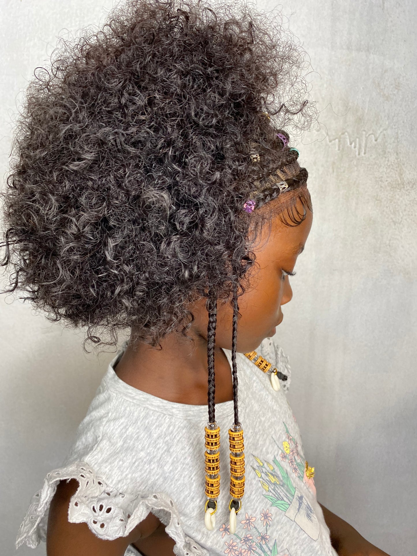 Half stitch braids Afro jerry pop unit