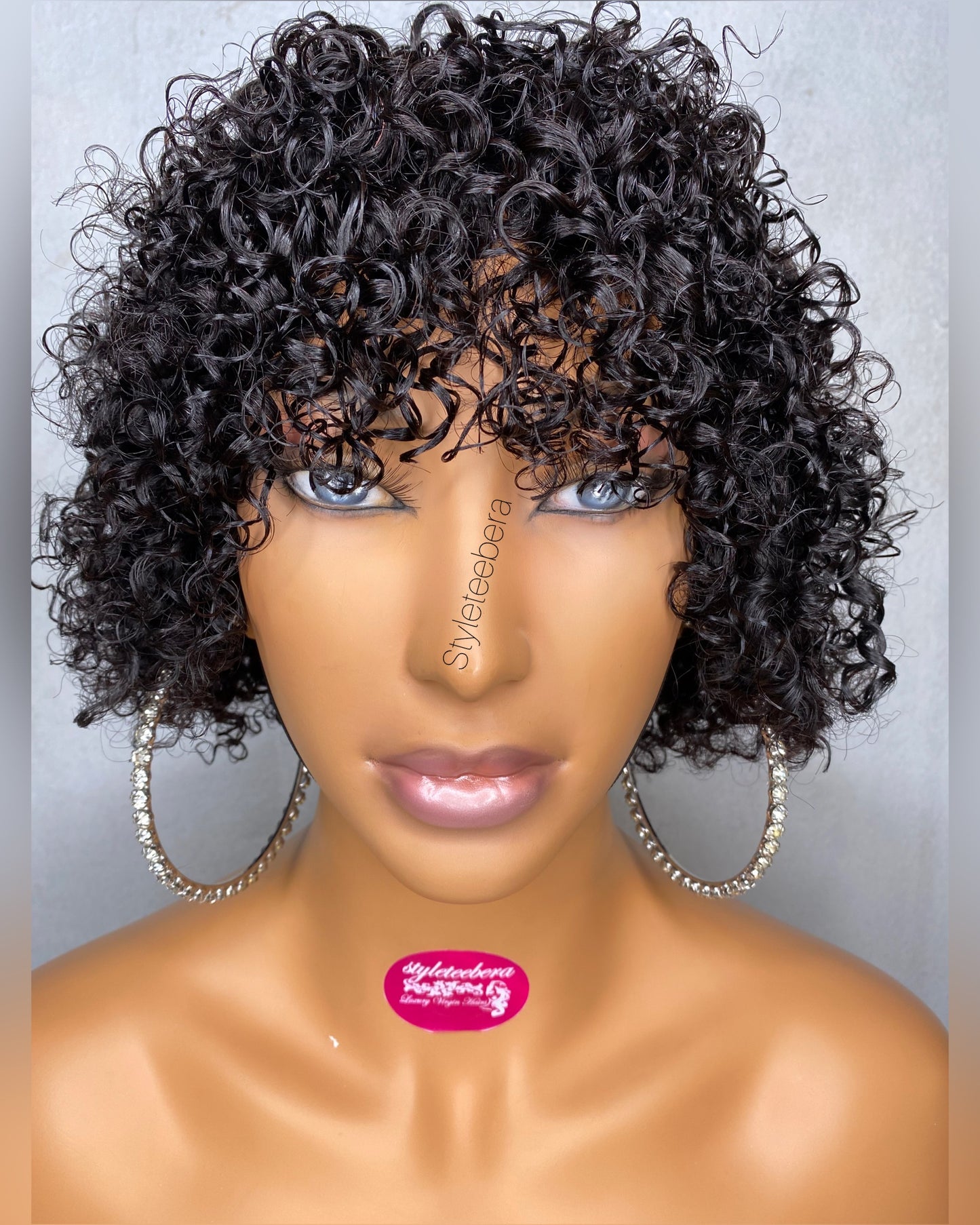 Loose curly bang wig