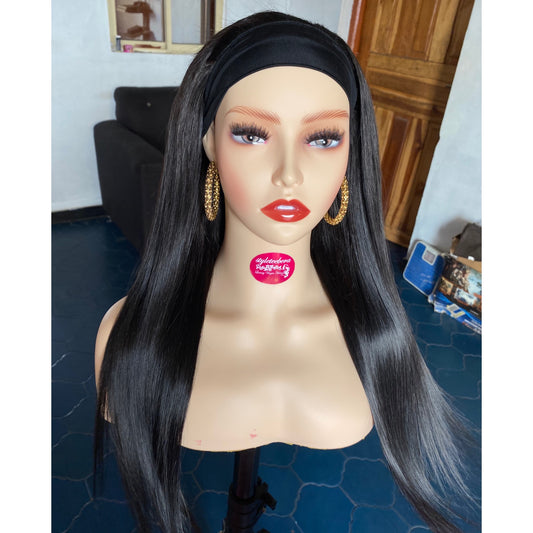 Bone straight headband wig